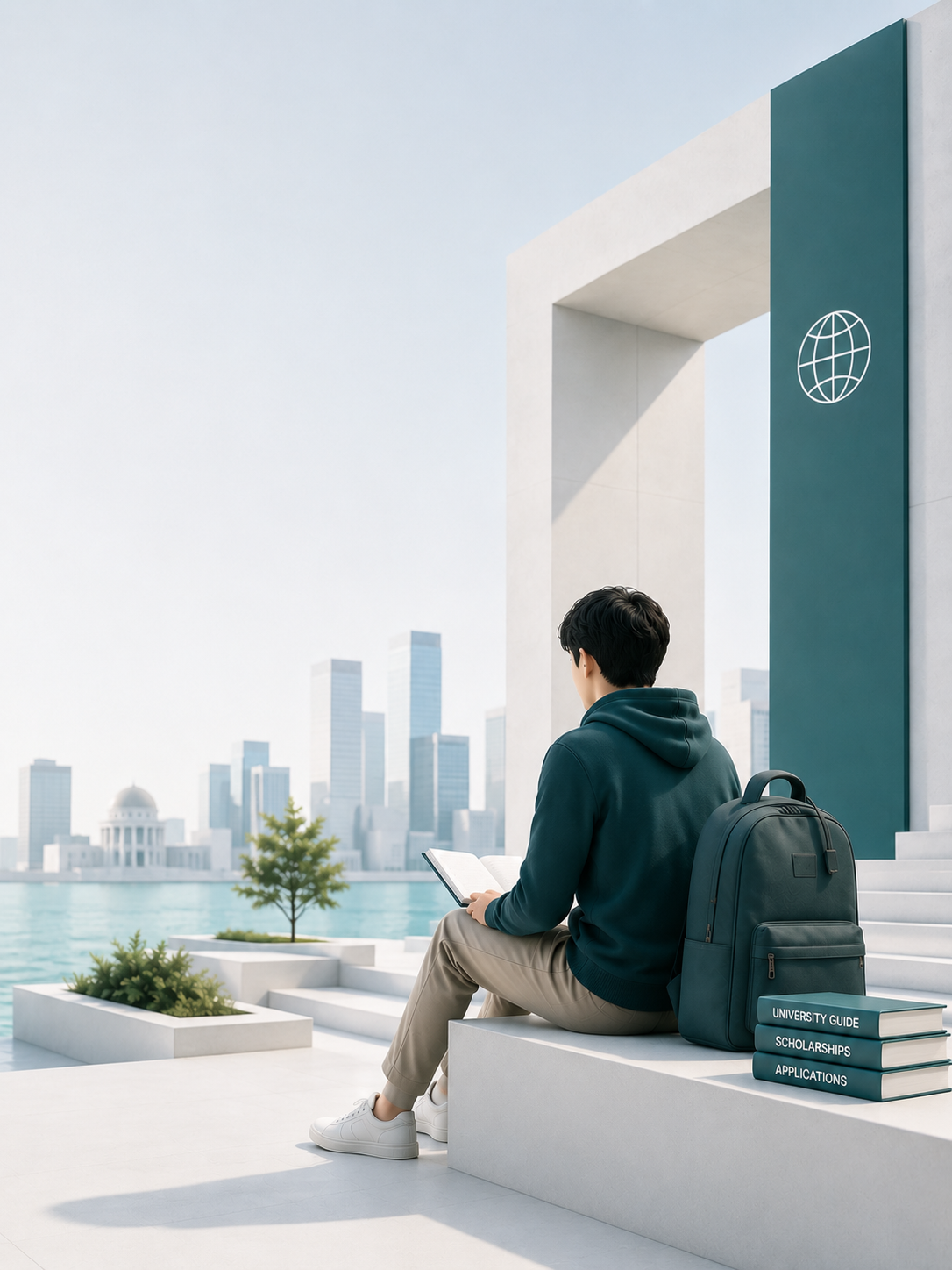 Student studying abroad